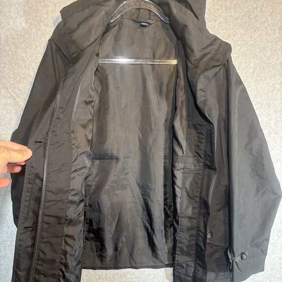 Lands End Women’s Waterproof Rain Coat Windbreaker Black Size L/P‎  14-16 VTG - Picture 12 of 16